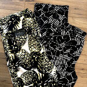 NWT 2pc Worthington Wide Leg Floral Print Pants Elastic Waist Lightweight Medium